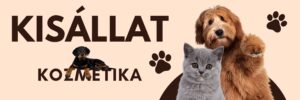 Bézs kisállat kozmetika cégtábla modern arculattal