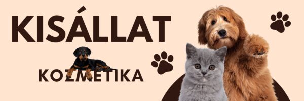 Bézs kisállat kozmetika cégtábla modern arculattal