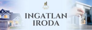 Modern ingatlaniroda homlokzati cégtábla elegáns logóval és prémium kivitelben