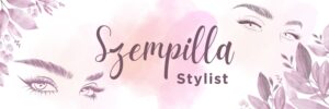 szempilla szalon lila tábla és molinó modern nőies beauty reklám
