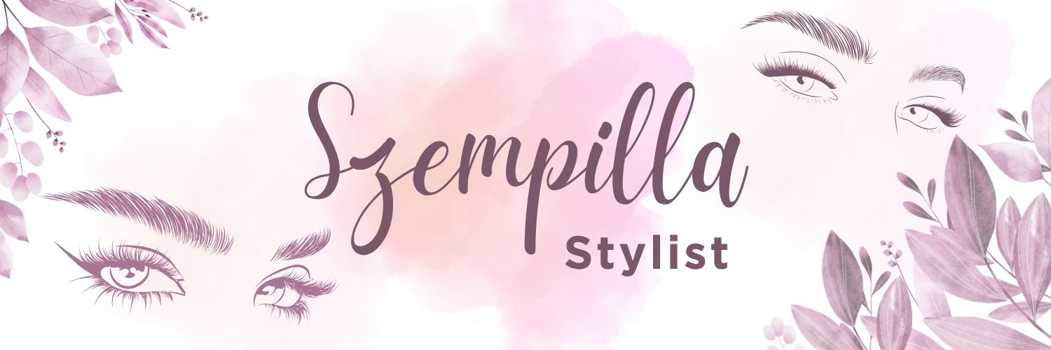 szempilla szalon lila tábla és molinó modern nőies beauty reklám