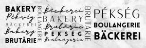 pékség feliratos dekoráció grafika
