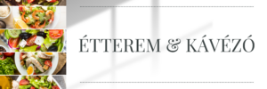 Letisztult stílusú étterem grafika rendezett elrendezéssel, jól olvasható tipográfiával és modern megjelenéssel