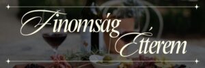 Elegáns stílusú étterem grafika kifinomult tipográfiával, harmonikus részletekkel és prémium hangulattal