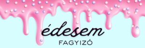 Rózsaszín stílusú fagyizó grafika kedves hangulattal, lágy színekkel és játékos megjelenéssel